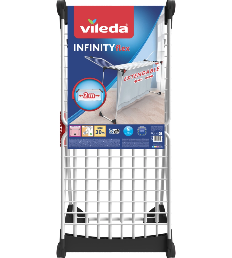 Stendibiancheria vileda "infinity flex" estensibile 117-205 cm